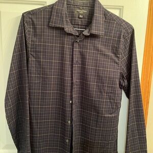 Banana Republic Navy Plaid Button Down Shirt
